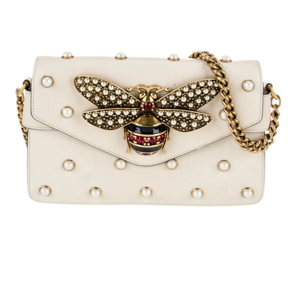 Gucci Cream Clutch with Crystal Bee Embellishment - Picture 2 of 16